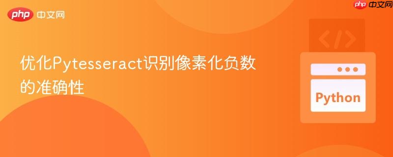 优化Pytesseract识别像素化负数的准确性
