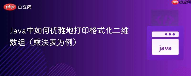 Java中如何优雅地打印格式化二维数组(乘法表为例)