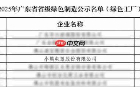 响应制造强国战略！小熊电器获评“广东省省级绿色工厂”