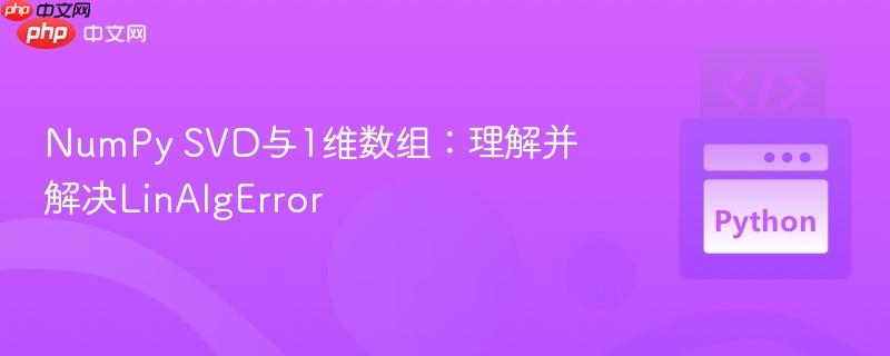 numpy svd与1维数组:理解并解决linalgerror