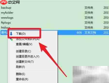 如何登录FTP下载文件