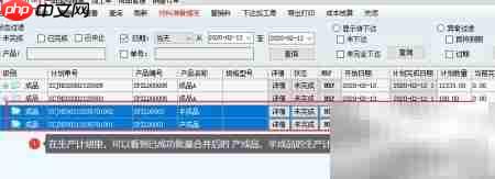 新页软件合并下达生产计划