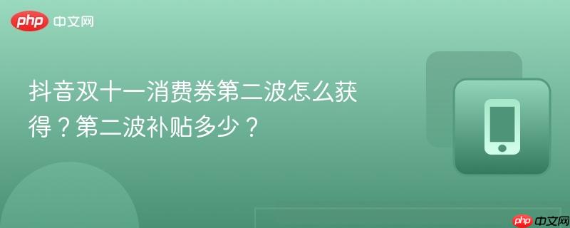 抖音双十一消费券第二波怎么获得?第二波补贴多少?