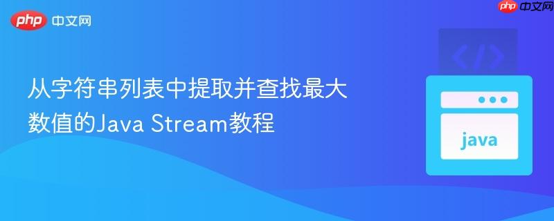 从字符串列表中提取并查找最大数值的Java Stream教程