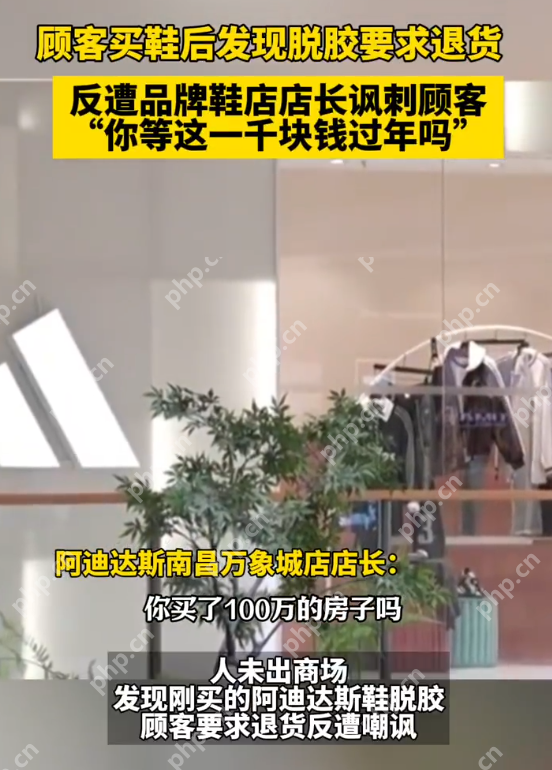 顾客买阿迪达斯鞋后发现脱胶要求退货反遭店长讽刺:你等着这一千块钱过年吗? - 创想鸟