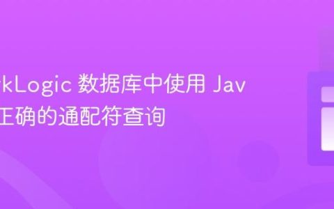 在 MarkLogic 数据库中使用 Java 创建正确的通配符查询
