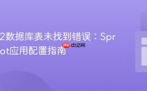 解决H2数据库表未找到错误：Spring Boot应用配置指南
