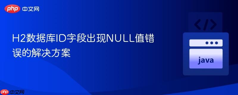 h2数据库id字段出现null值错误的解决方案