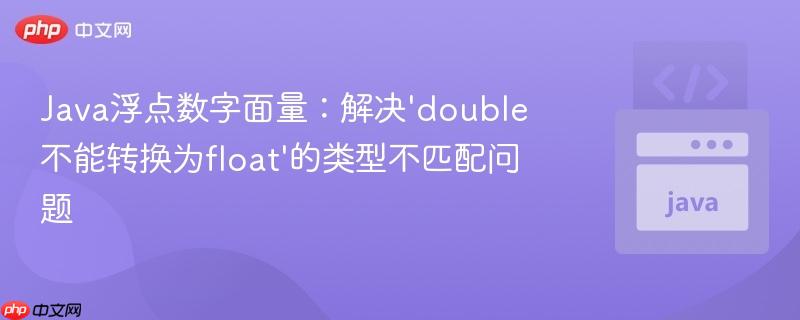 Java浮点数字面量:解决‘double不能转换为float’的类型不匹配问题