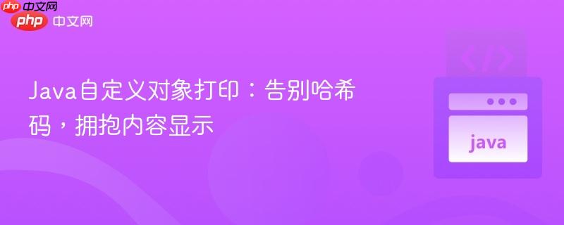 java自定义对象打印：告别哈希码，拥抱内容显示