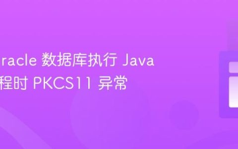 解决 Oracle 数据库执行 Java 存储过程时 PKCS11 异常