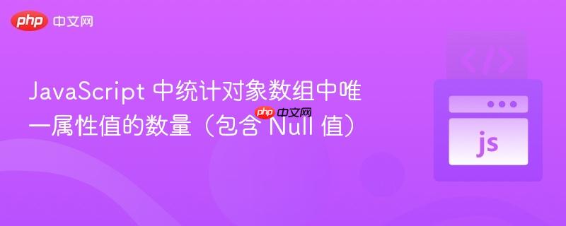 javascript 中统计对象数组中唯一属性值的数量(包含 null 值)