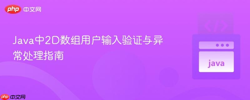 Java中2D数组用户输入验证与异常处理指南