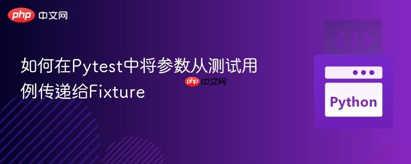 如何在Pytest中将参数从测试用例传递给Fixture