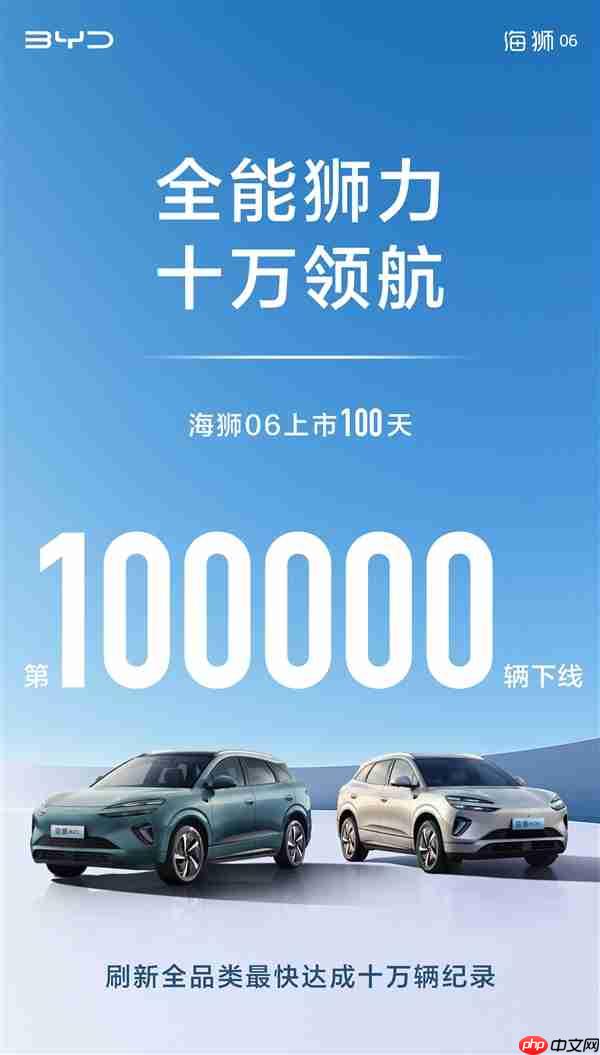 接棒宋PLUS DM-i 比亚迪海狮06上市百天下线10万辆!