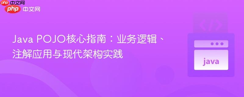 Java POJO核心指南:业务逻辑、注解应用与现代架构实践
