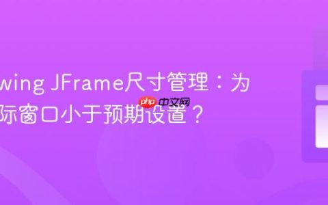 Java Swing JFrame尺寸管理：为什么实际窗口小于预期设置？