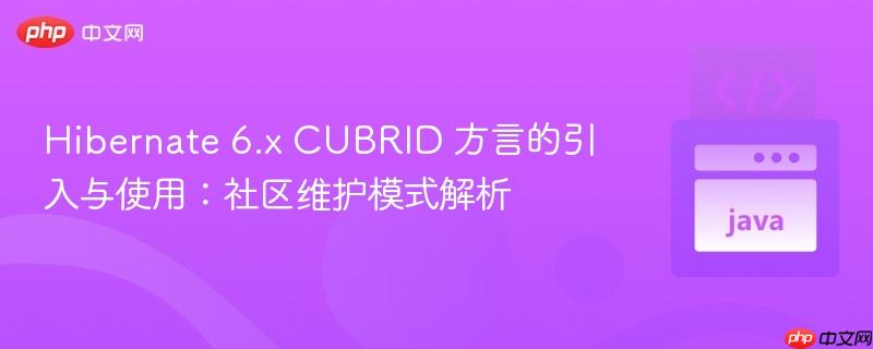 Hibernate 6.x CUBRID 方言的引入与使用:社区维护模式解析