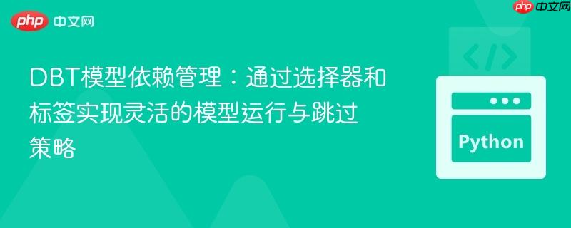 DBT模型依赖管理:通过选择器和标签实现灵活的模型运行与跳过策略