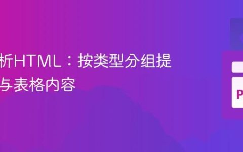 高效解析HTML：按类型分组提取段落与表格内容