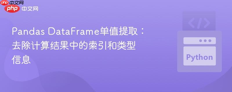 Pandas DataFrame单值提取:去除计算结果中的索引和类型信息