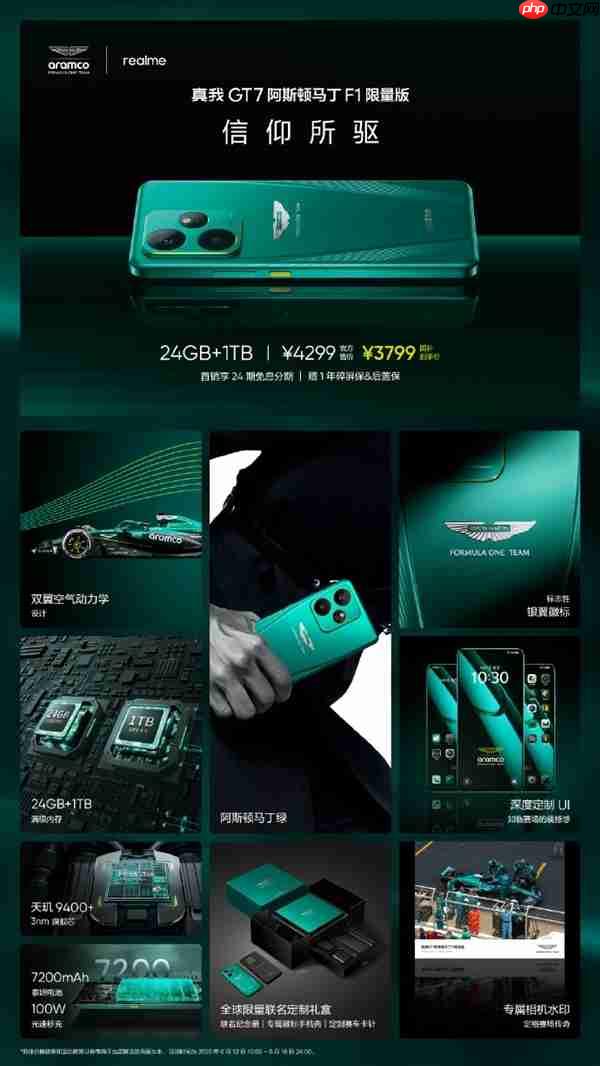 真我GT8 Pro阿斯顿马丁F1限量版公布：11月10日正式开售