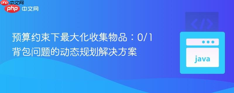 预算约束下最大化收集物品：0/1背包问题的动态规划解决方案