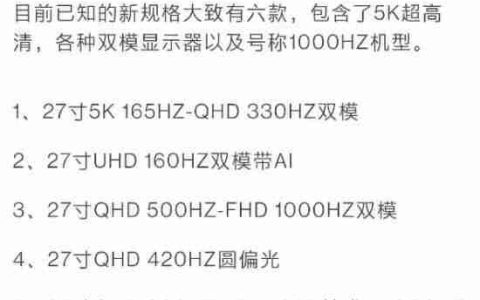 消息称AOC爱攻将推出多款新品：1000Hz超高刷显示器等