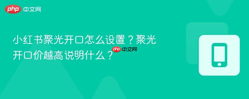 小红书聚光开口怎么设置？聚光开口价越高说明什么？