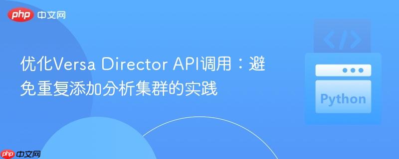 优化Versa Director API调用:避免重复添加分析集群的实践