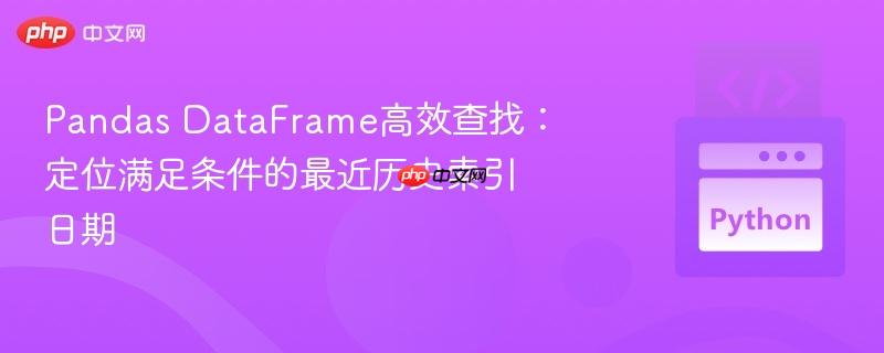 pandas dataframe高效查找：定位满足条件的最近历史索引日期
