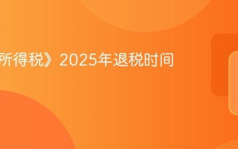 《个人所得税》2025年退税时间介绍