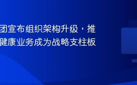 蚂蚁集团宣布组织架构升级，推动医疗健康业务成为战略支柱板块