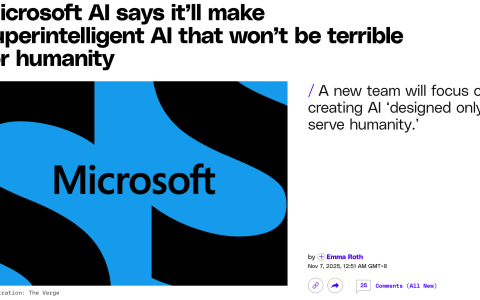 微软 AI 部门成立超级智能团队，确保先进 AI 始终处于人类控制之下