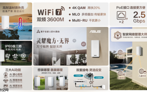 华硕灵耀魔方无界WiFi7户外路由器，重新定义庭院别墅的网络体验