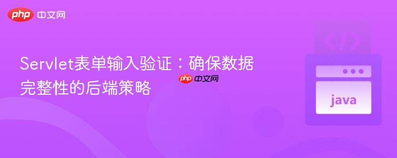 Servlet表单输入验证:确保数据完整性的后端策略