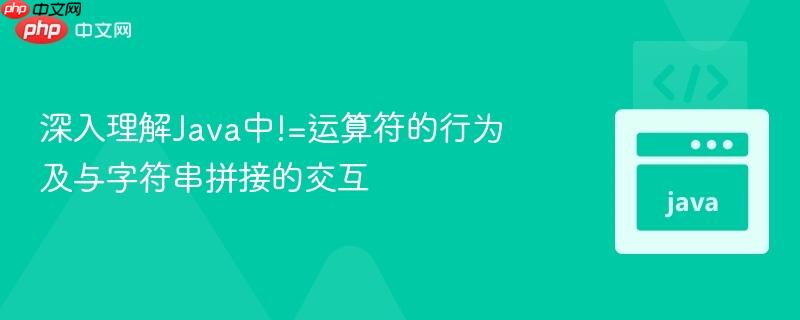 深入理解Java中!=运算符的行为及与字符串拼接的交互