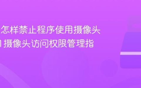 Win11怎样禁止程序使用摄像头_win11摄像头访问权限管理指南