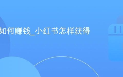 小红书如何赚钱_小红书怎样获得收入