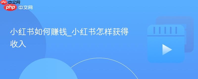 小红书如何赚钱_小红书怎样获得收入