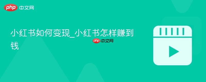 小红书如何变现_小红书怎样赚到钱