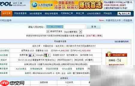 如何用站长工具查网站信息