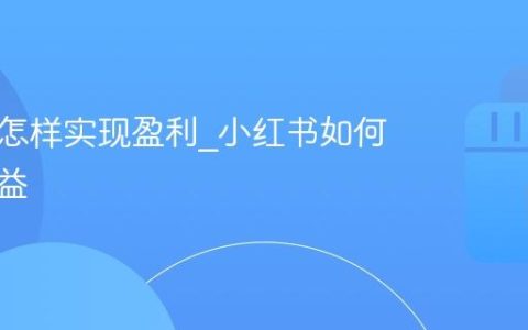 小红书怎样实现盈利_小红书如何获取收益