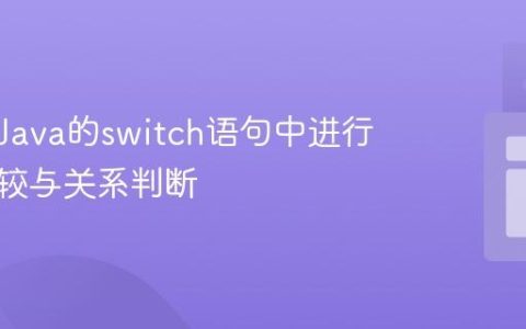 如何在Java的switch语句中进行变量比较与关系判断