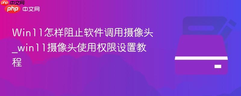 Win11怎样阻止软件调用摄像头_win11摄像头使用权限设置教程