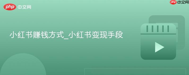 小红书赚钱方式_小红书变现手段