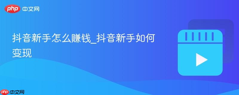 抖音新手怎么赚钱_抖音新手如何变现
