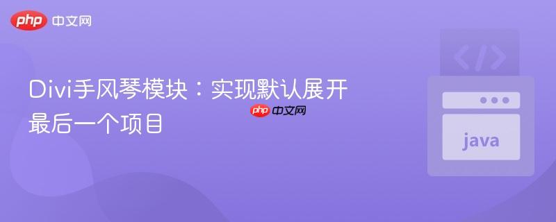 divi手风琴模块:实现默认展开最后一个项目