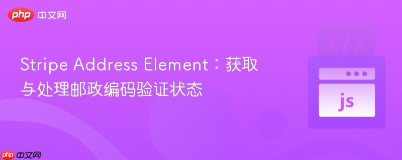 Stripe Address Element:获取与处理邮政编码验证状态