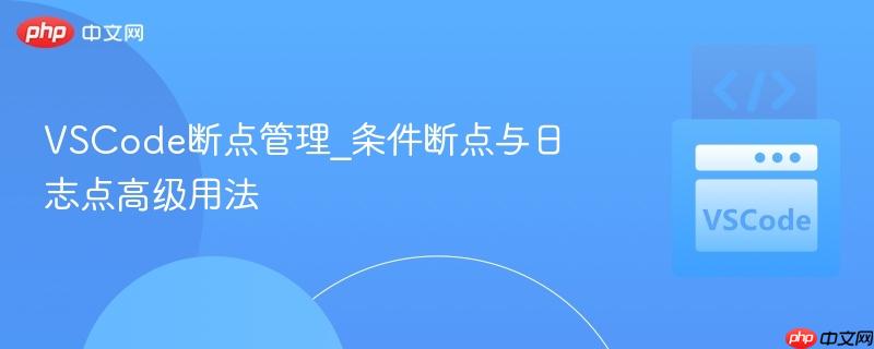 VSCode断点管理_条件断点与日志点高级用法